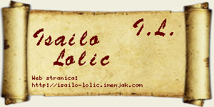 Isailo Lolić vizit kartica
